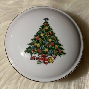 Jamestown China Christmas Treasure porcelain Candy Dish